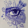 Eye drawing in pen and ink 