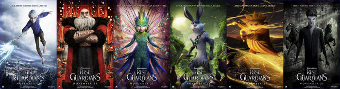 Rise of the Guardians Six Epic Character Posters by EspioArtwork31