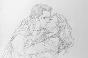 Clark and Lois kiss