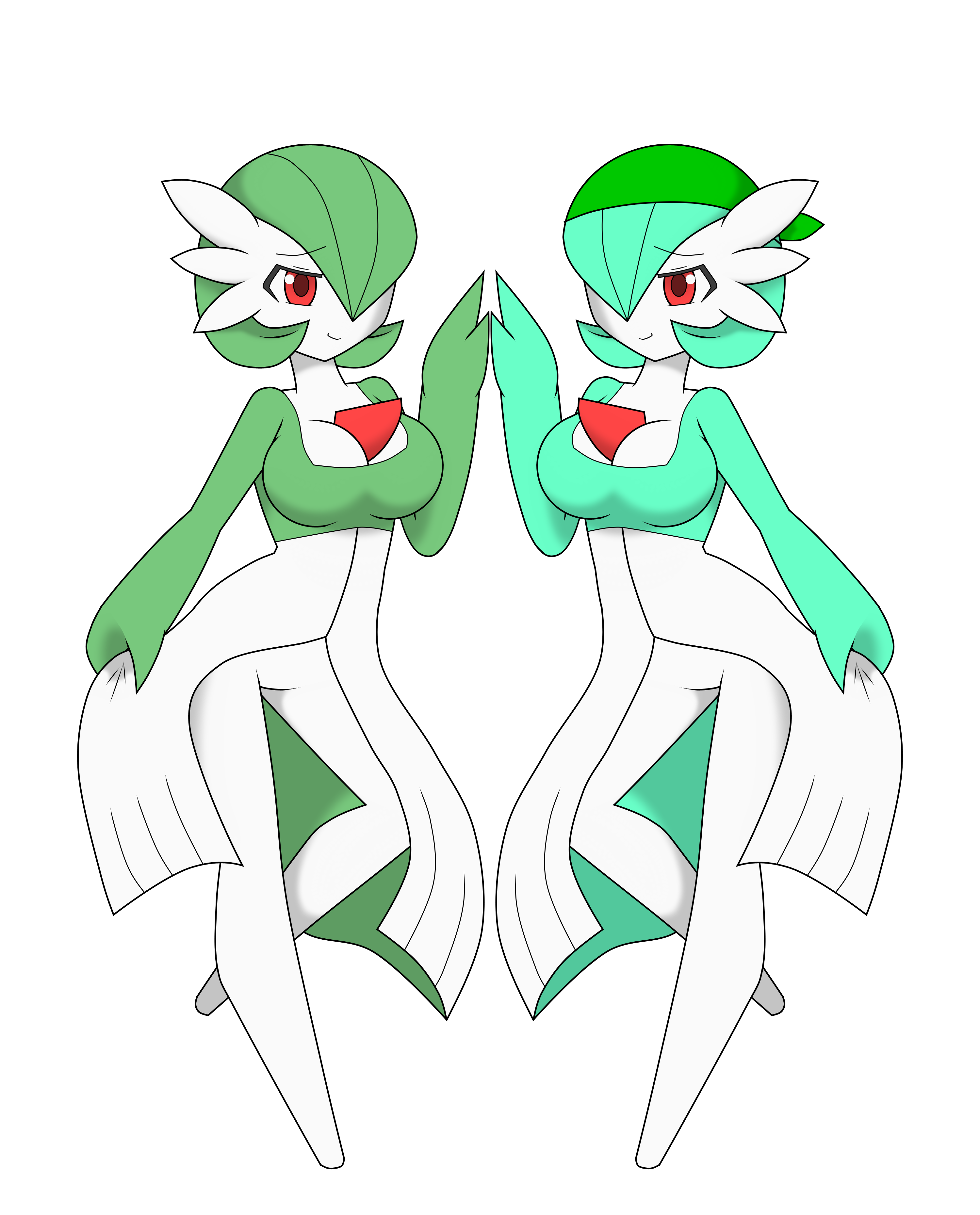 I changed the colourations of mega gardevoir and mega gallade to something  more akin to their regular forms : r/pokemon