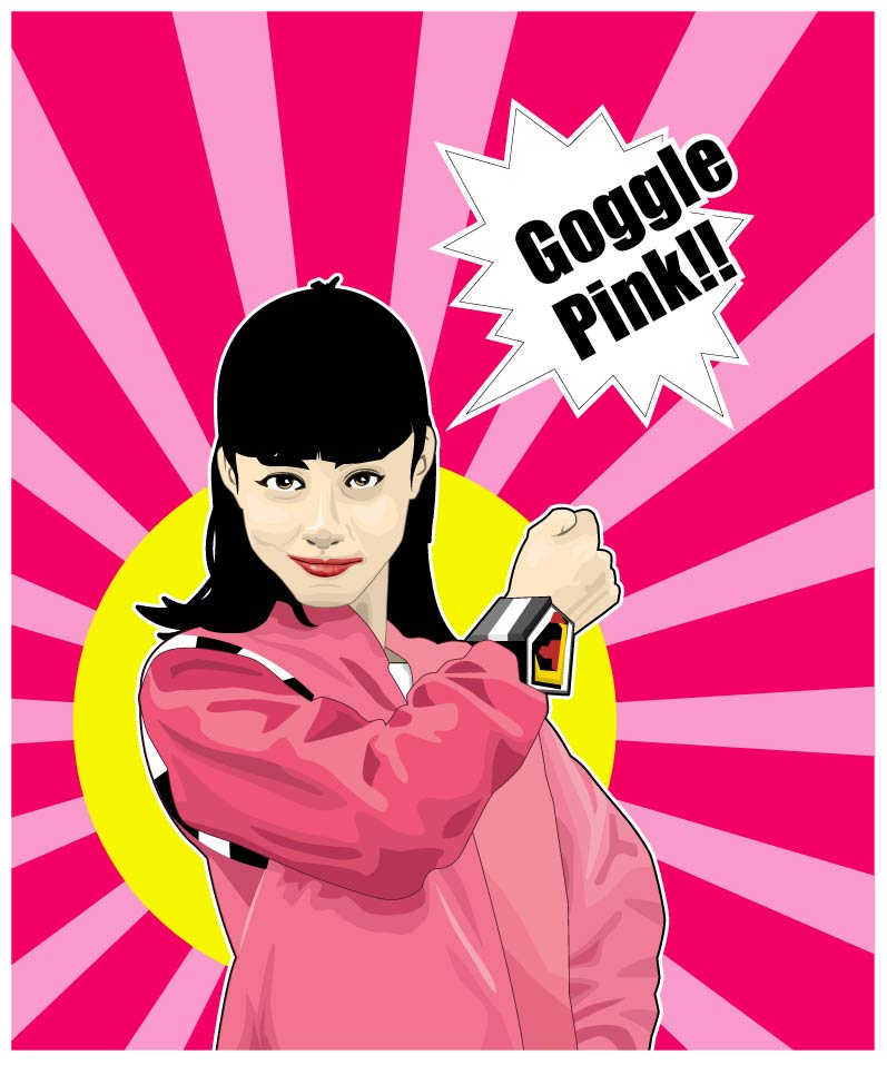 goggle pink, henshin