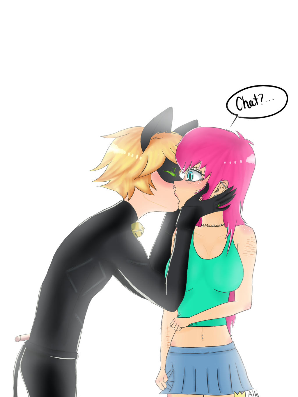 OC] Ladybug and Chat Noir Together. Miraculous Manga Coloring