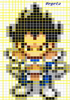 Goku - Dragonball Z, 8 Bit Pixel Art, Perler Bead, Minecraft