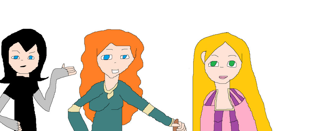 Merida, Rapunzel and Mavis