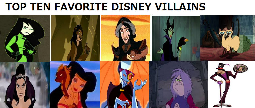 My Top Ten Favorite Disney Villains by SmoothCriminalGirl16 on DeviantArt