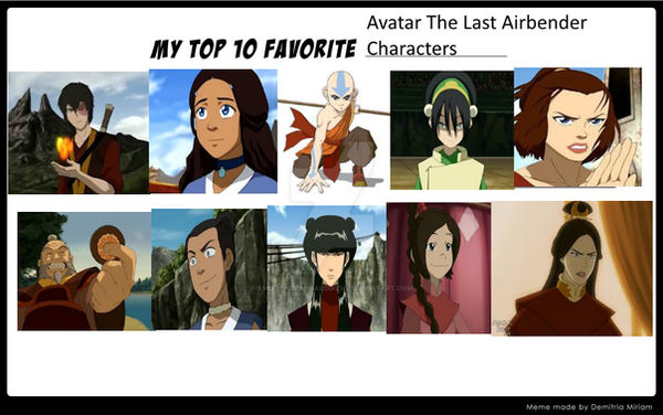 My Top 10 Favorite ATLA Characters