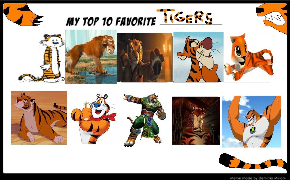 My Top 10 Favorite Tigers