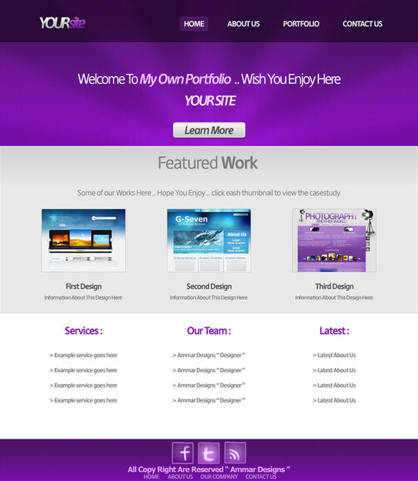 Simple Portfolio Interface by ammardesigns on DeviantArt