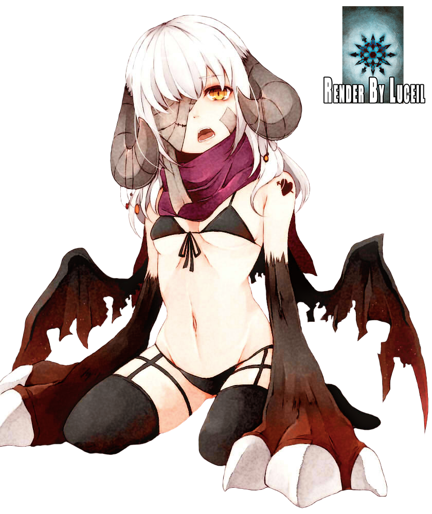 Anime Bestial Demon Girl Render