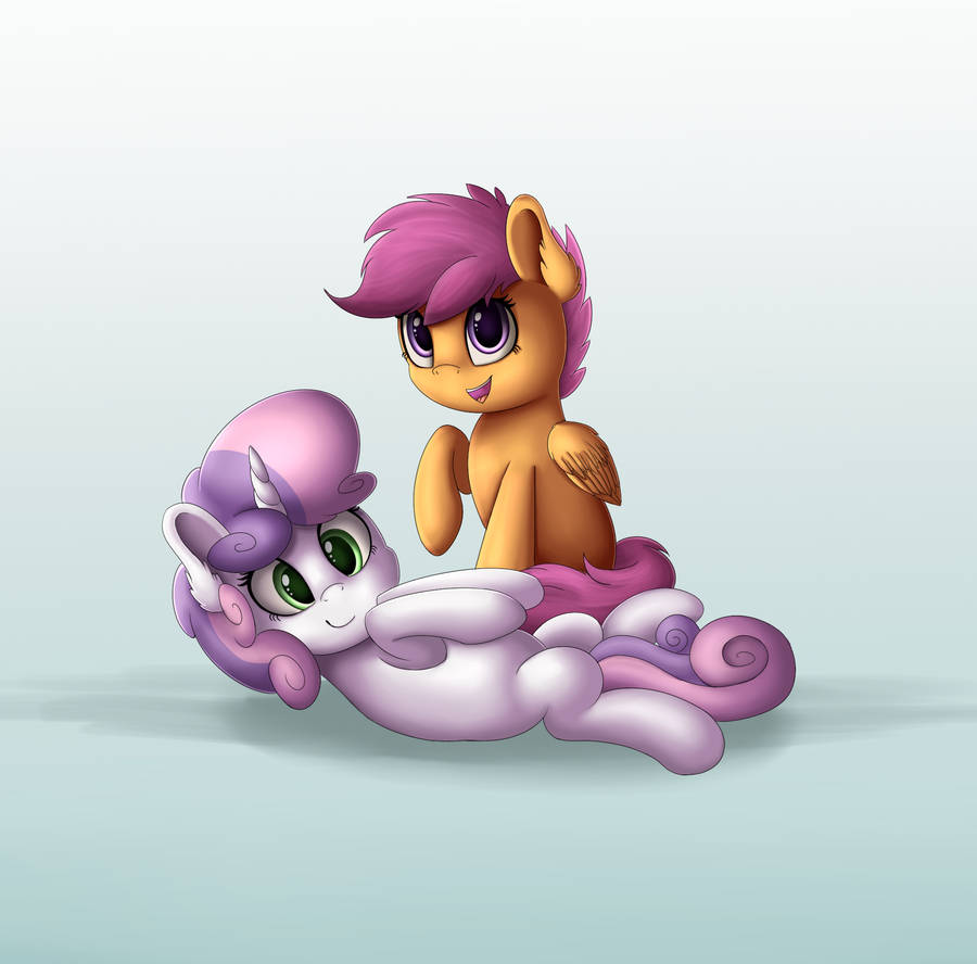 Scoots and Sweetie Belle by VanillaGhosties