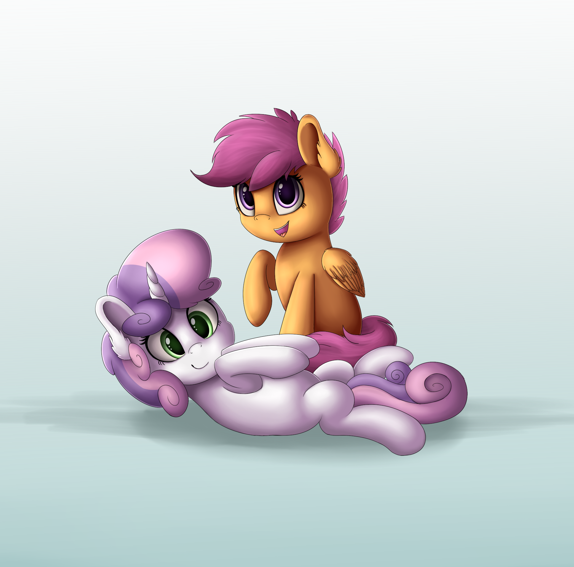 Scoots and Sweetie Belle by VanillaGhosties