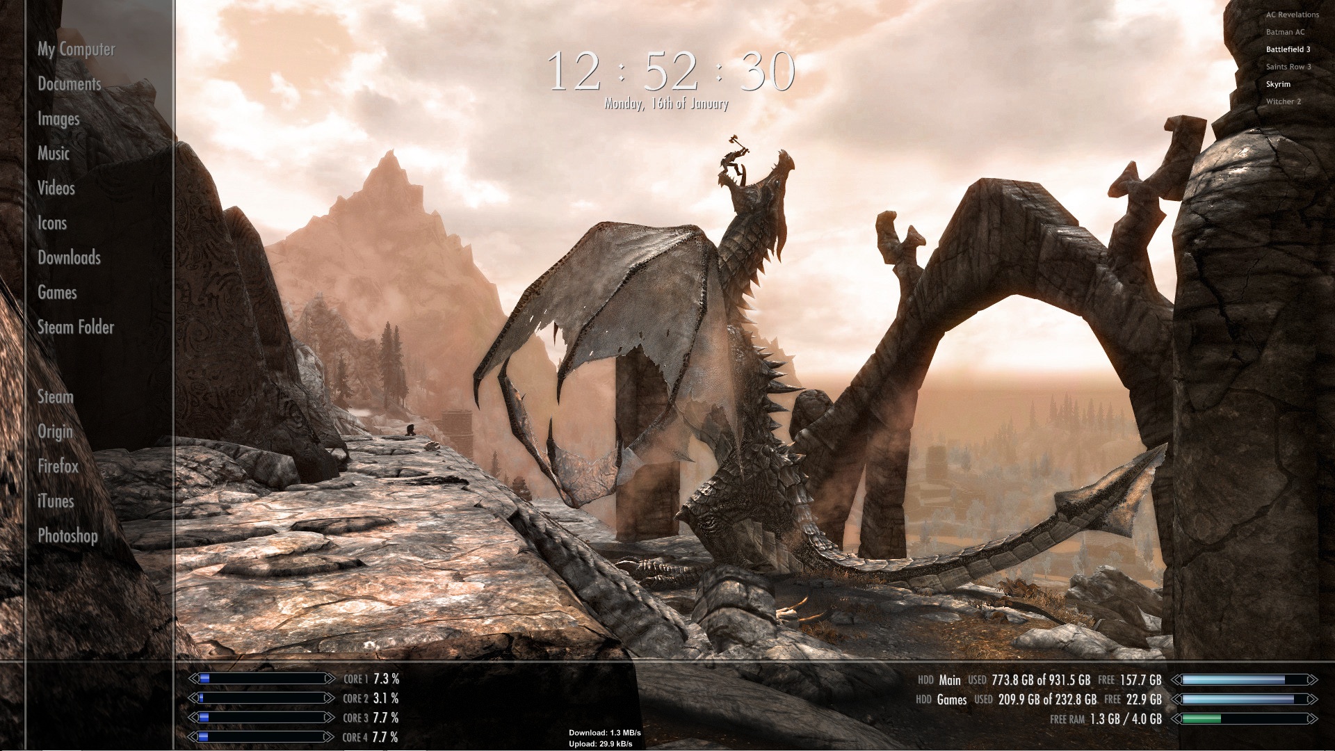 Skyrim Rainmeter - Custom