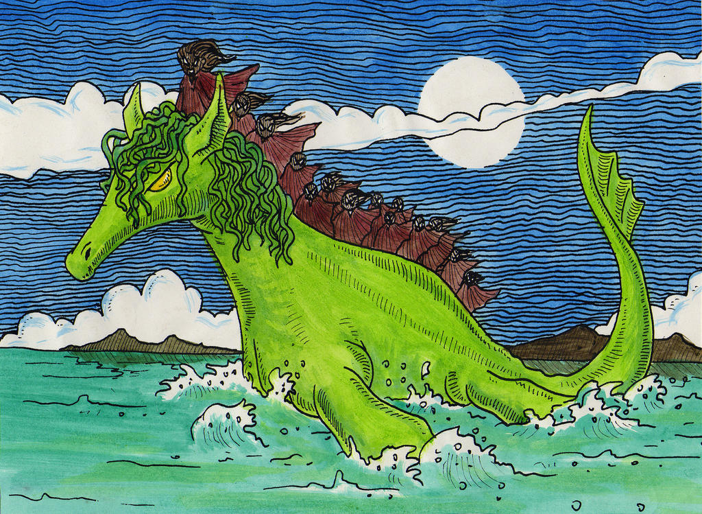 Caballo Marino montado por un grupo de brujos by Bufoland