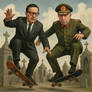 PINOCHET Y ALLENDE PATINANDO EN EL CEMENTERIO