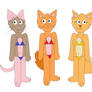 Nora, Grace and Lily in bikinis
