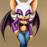 Rouge in jacket, bra and jeans 4