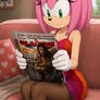 Amy is reading CD-Action