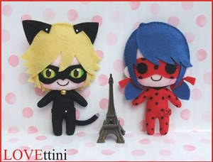 Miraculous Ladybug and Chat Noir plush