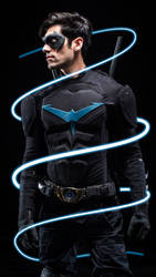 Nightwing Glowing Lines - Photoshop Edit