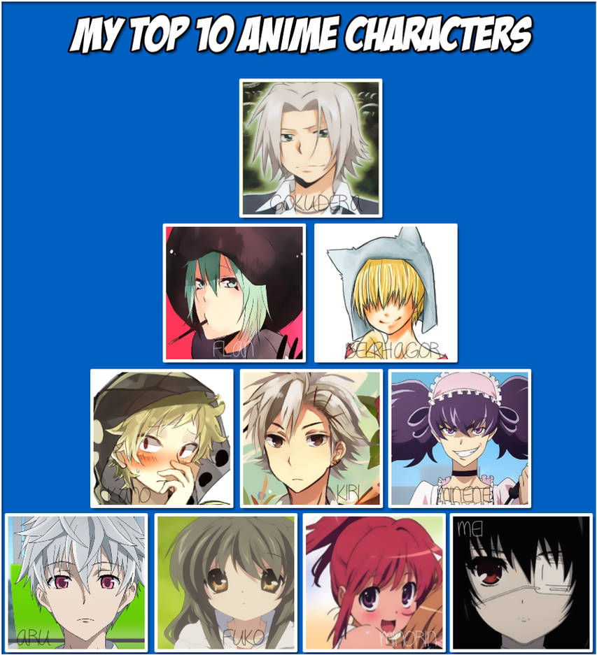 My Top 10 Anime Characters Meme by RainyChanXD on DeviantArt