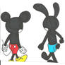 Mickey and Oswald walking