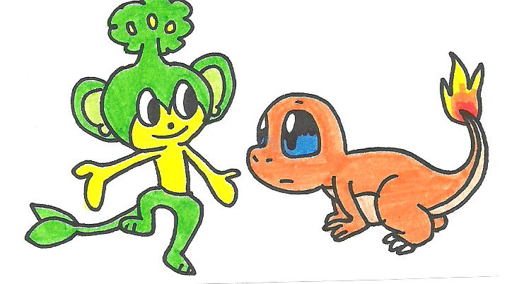 Pandsage and Charmander