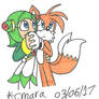 Tails Cosmo hold each other