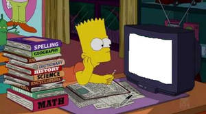 Bart Simpsons watches TV meme