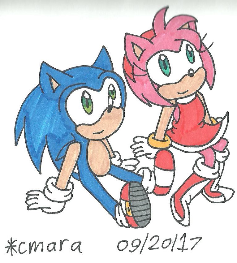 Sonic and Amy relax