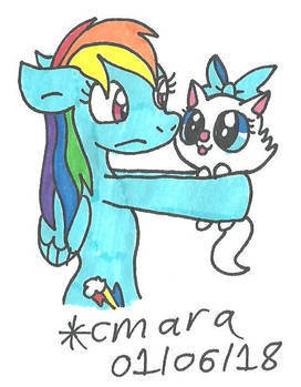 Rainbow Dash and Kitten