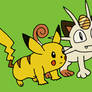 SAI: Meowth and Pikachu watch