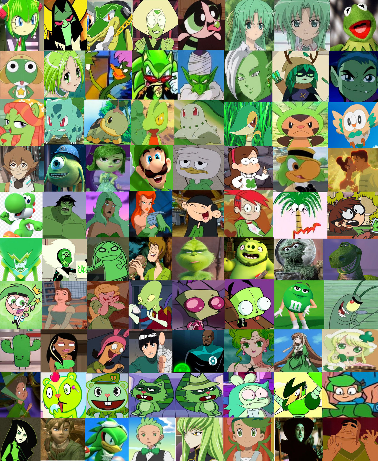 Green Characters Collage by cmara on DeviantArt