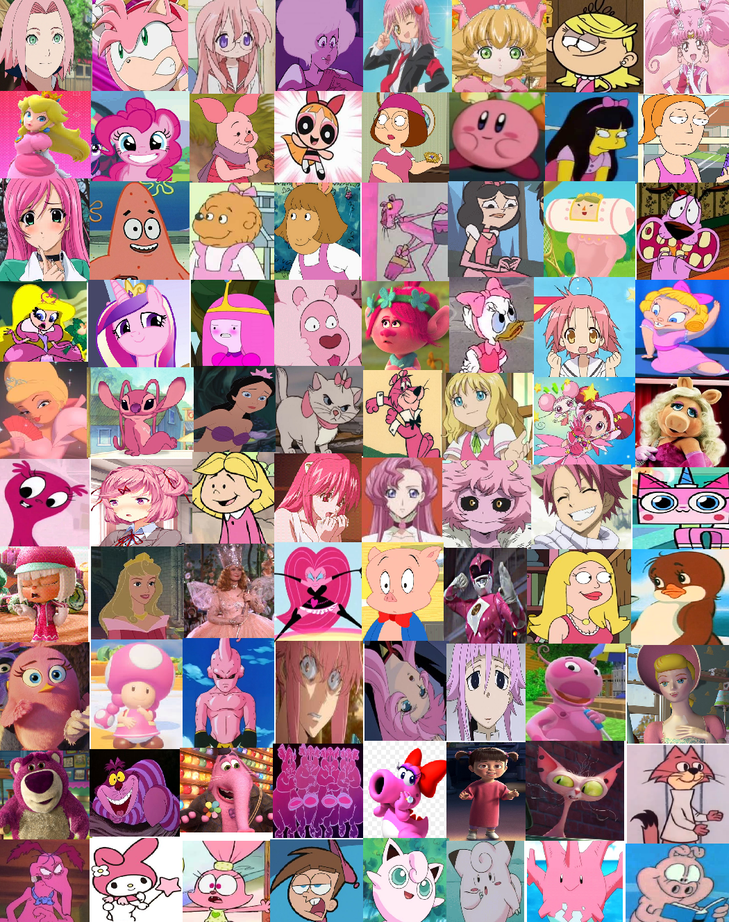 Pink Characters Collage by cmara on DeviantArt Pink Characters Collage by cmara on DeviantArt