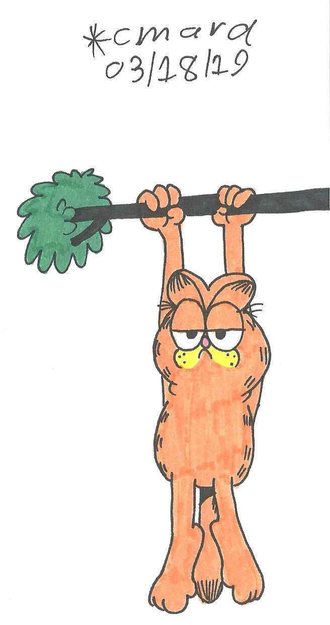 Garfield stuck in a tree by cmara on DeviantArt