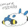 Mareep on its back