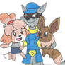 Sly, Isabelle and Eevee