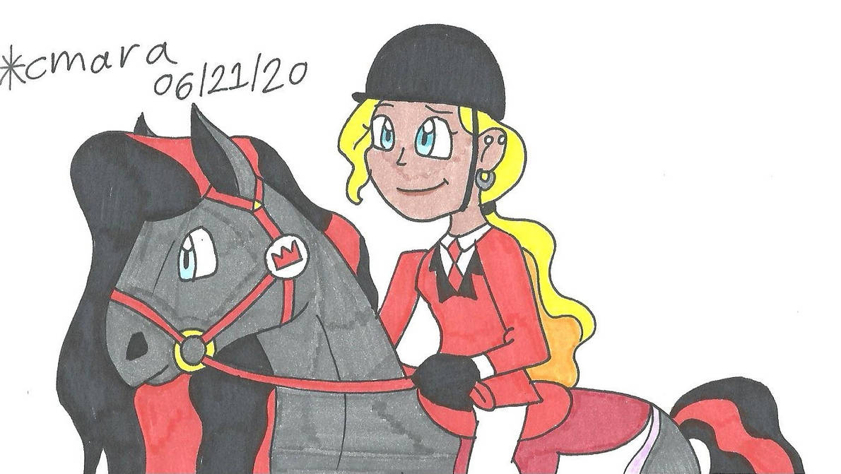 Sarah riding Scarlet by cmara on DeviantArt