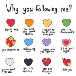 You follow me because?