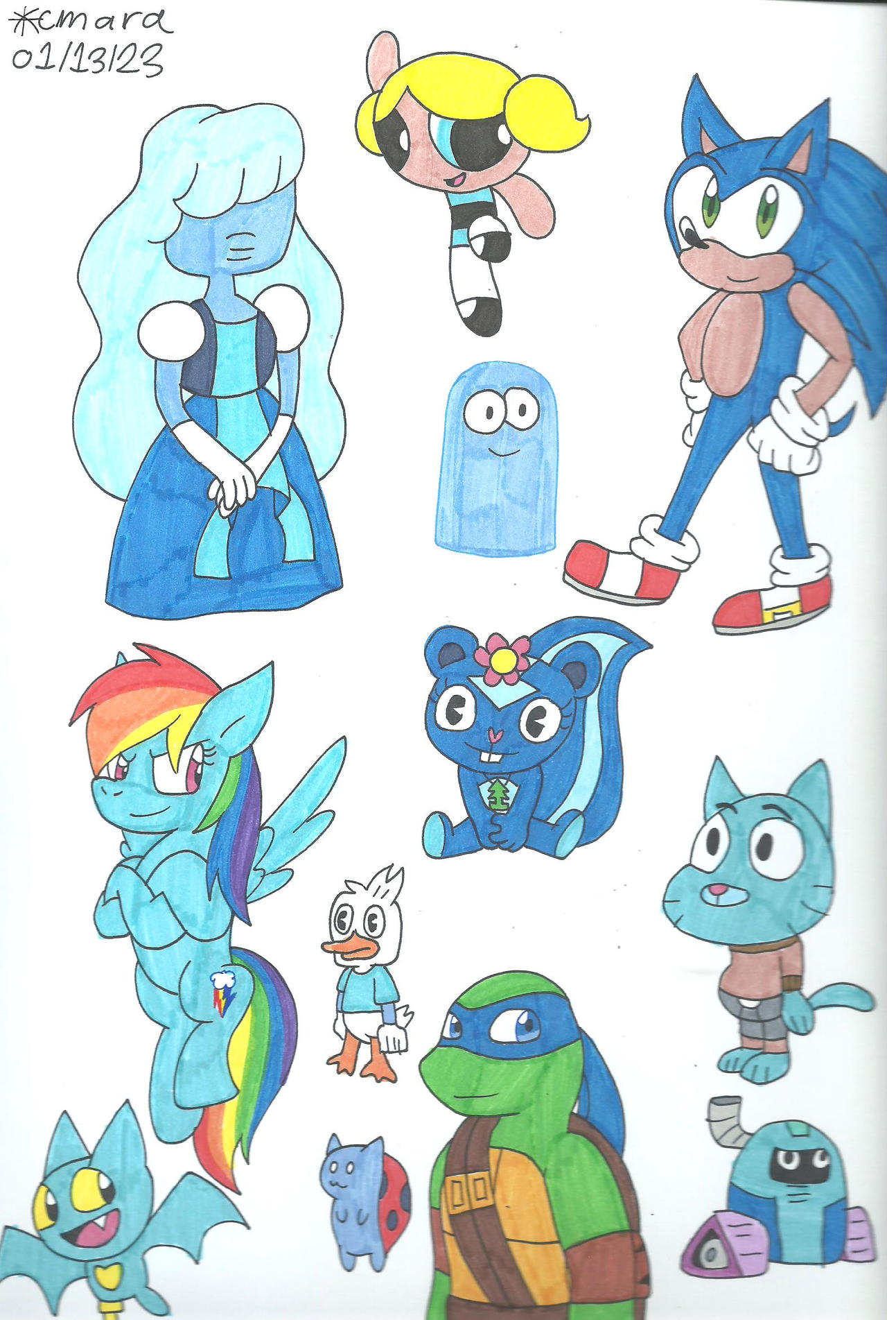 Blue characters galore by cmara on DeviantArt