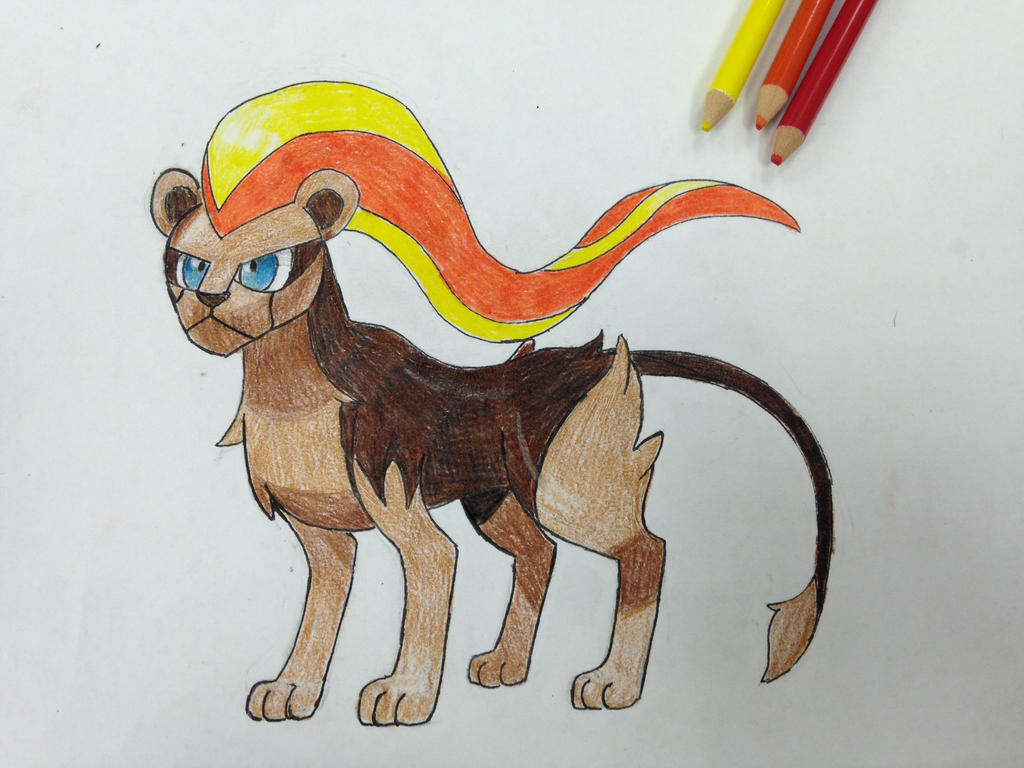 Female Pyroar #668 by Gotta-Sketchem-All on DeviantArt
