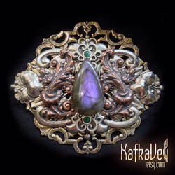 Violet Avalon - Purple Labradorite Vintage Brooch