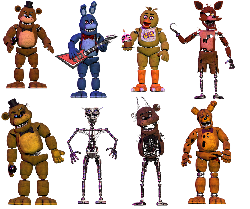 Render FNaF Movie Animatronics - (part 1) / (PNG) by Hujicespeeder on ...