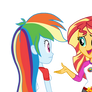 Sunset Shimmer and Rainbow Dash