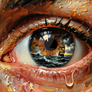 Stormy waves of emotions turn into a small tear