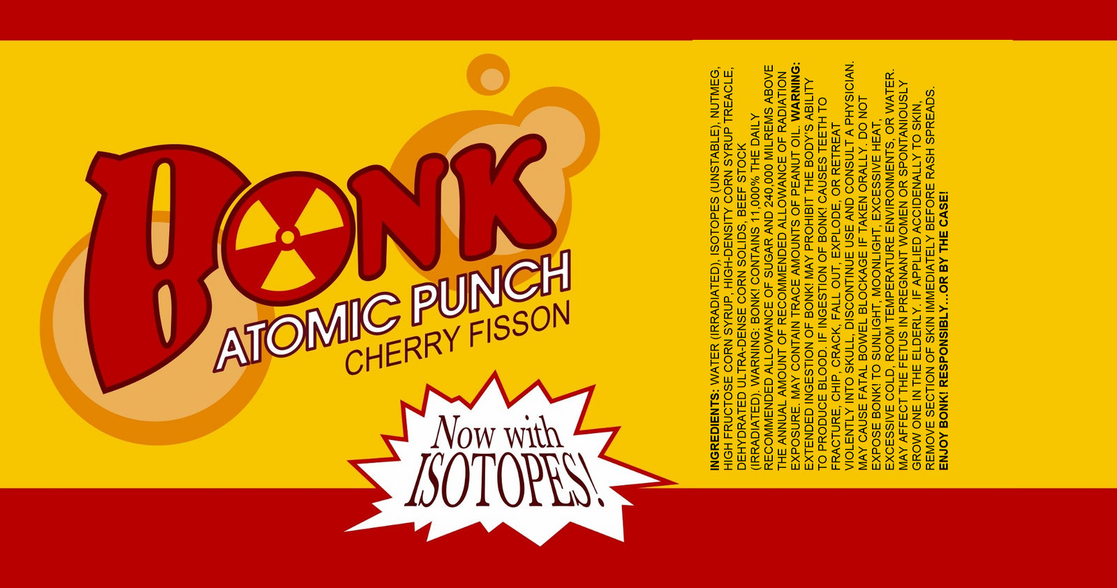 Bonk! Atomic Punch Label with Tumbler Warning(RED) by ...