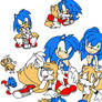 Sonic and Copter Doodles (coloured)