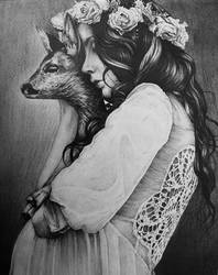 Woman and Deer