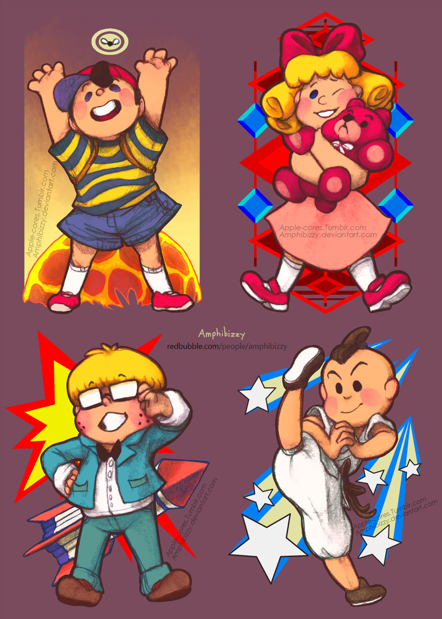 Earthbound Deviantart Earthbound Kids Set by Amphibizzy on DeviantArt
