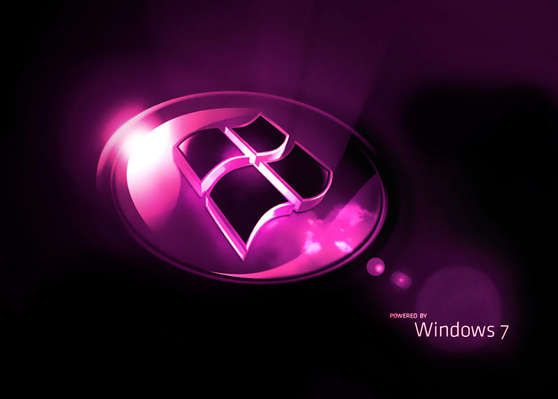 Logo Windows 7 màu hồng: \