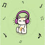 The kitten listens to music :3